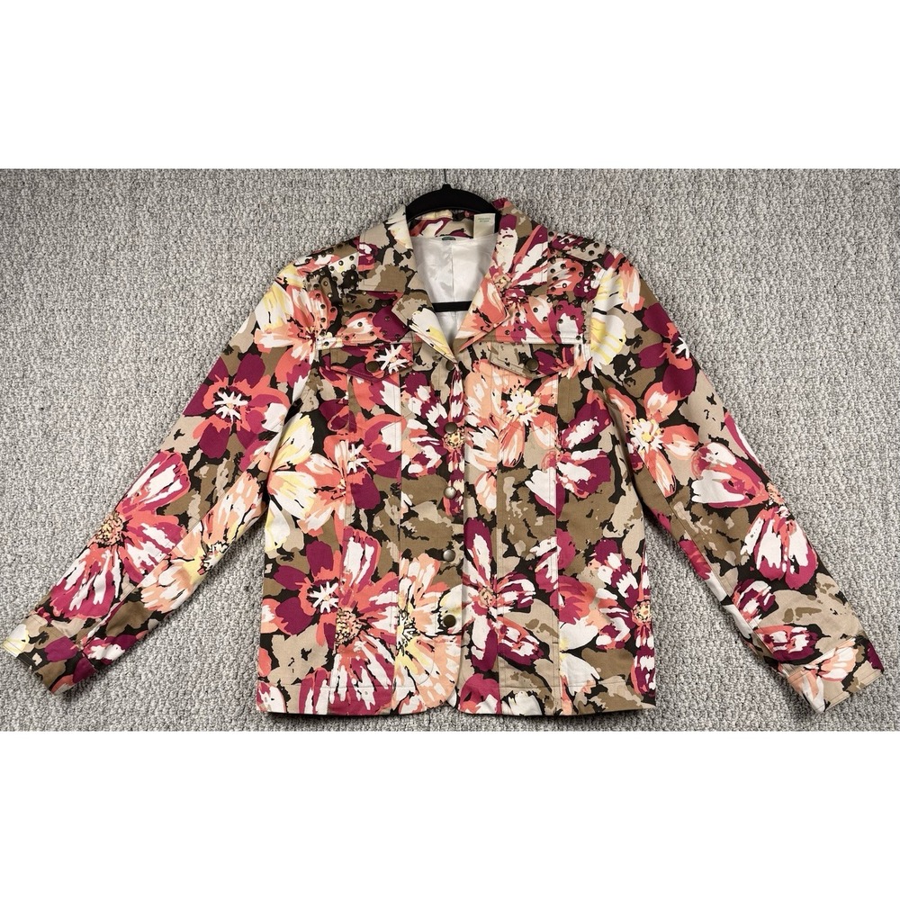 Laura Ashley Petite Floral Studded Trucker Jacket Boho Festival Cottagecore PS